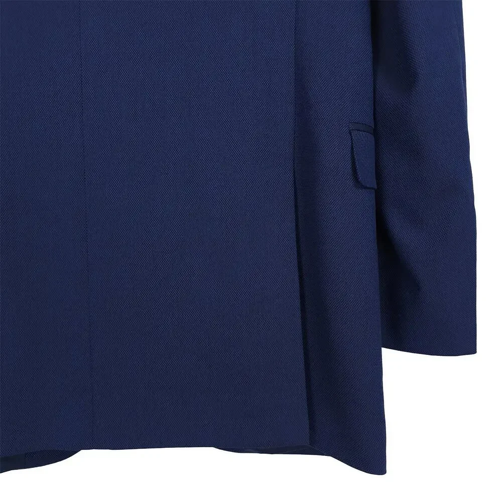 DKNY Mens Modern Fit 2 Piece Suit 38L 32x32 Blue Solid Birdseye Stretch NWT